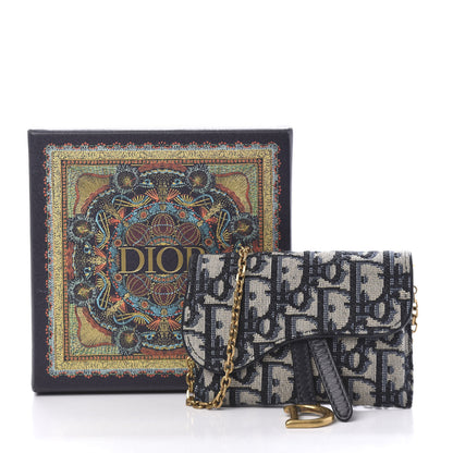 Christian Dior Oblique Nano Saddle Chain Pouch Blue 10 of 10