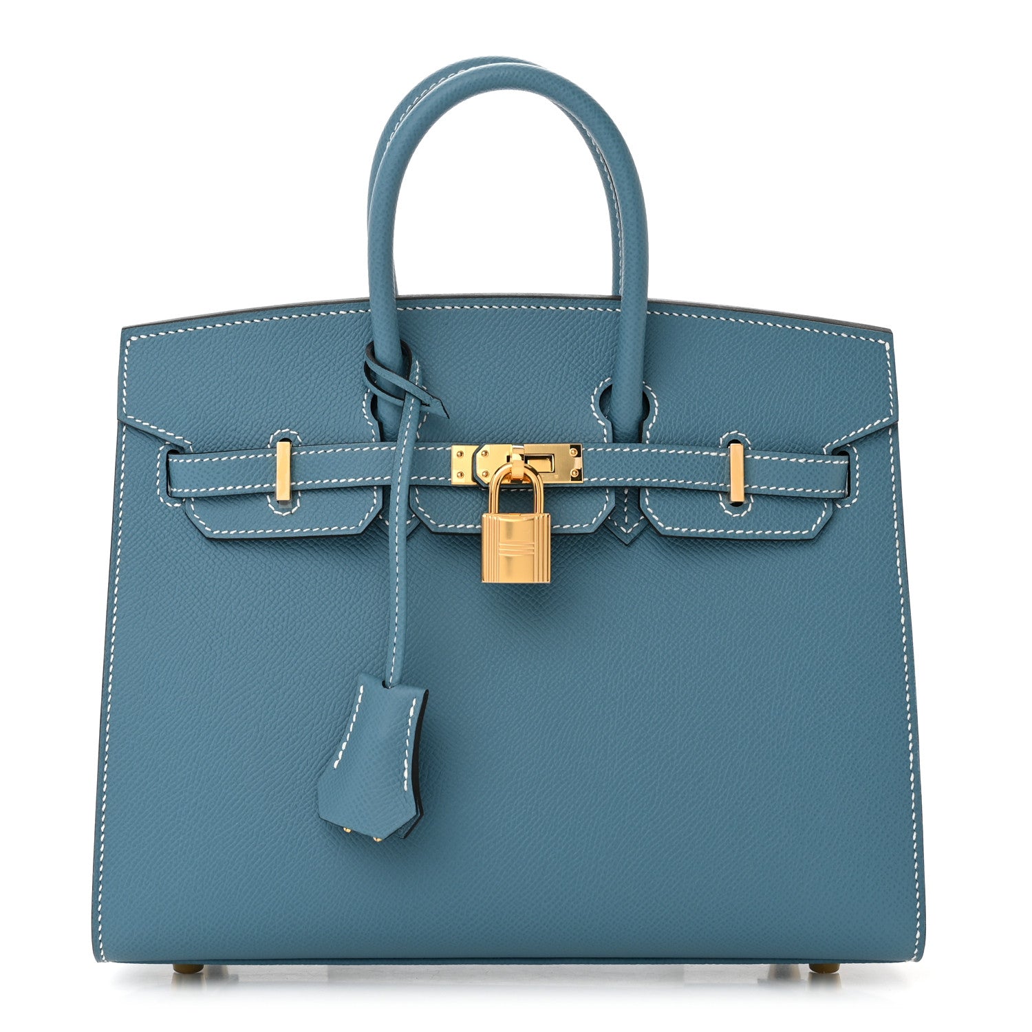 Hermes Epsom Birkin Sellier 25 New Blue Jean 1 of 10