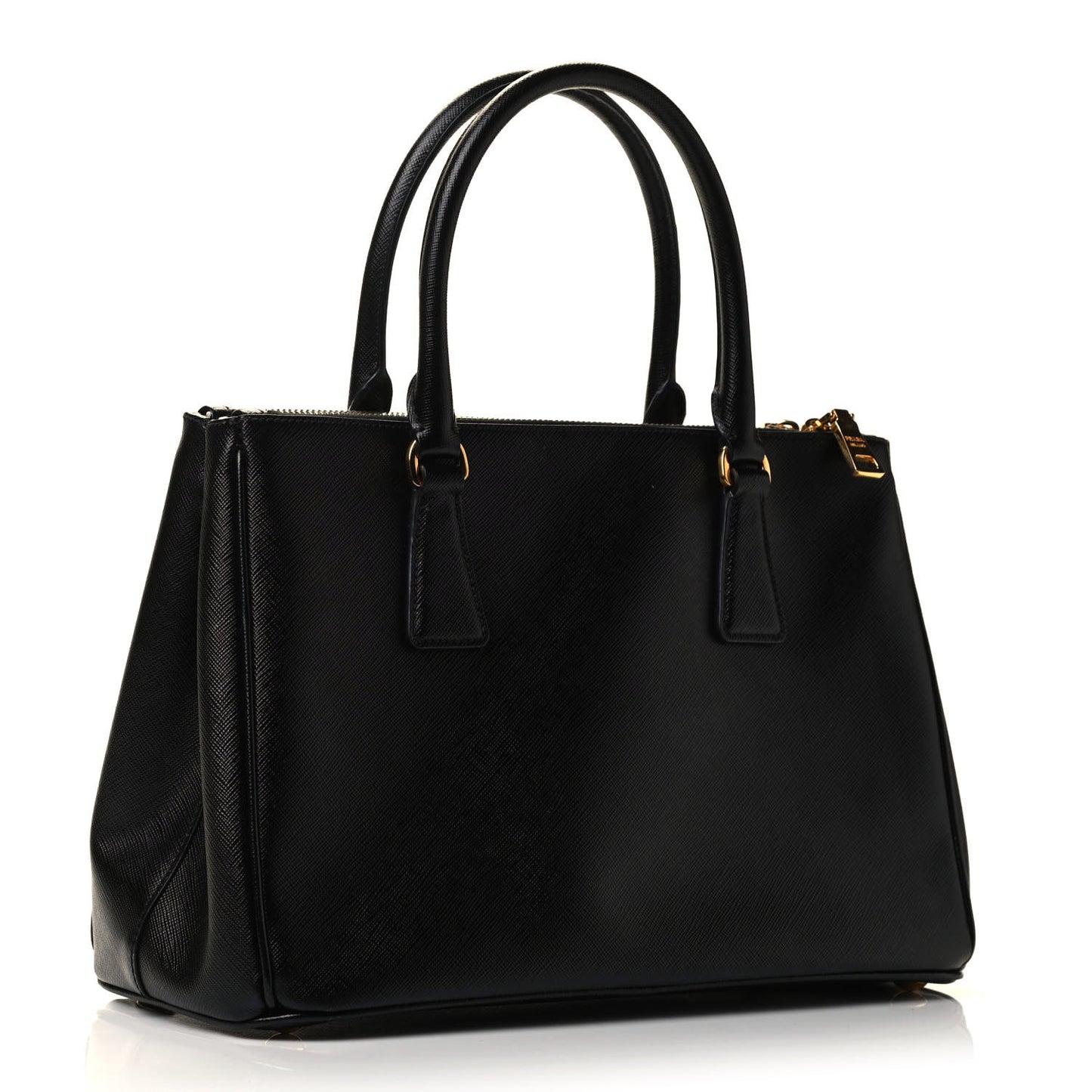 Saffiano Small Galleria Double Zip Tote Black