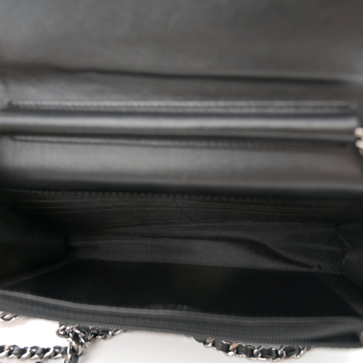 Chanel Lambskin Chevron Quilted Wallet On Chain WOC Black 5 of 12