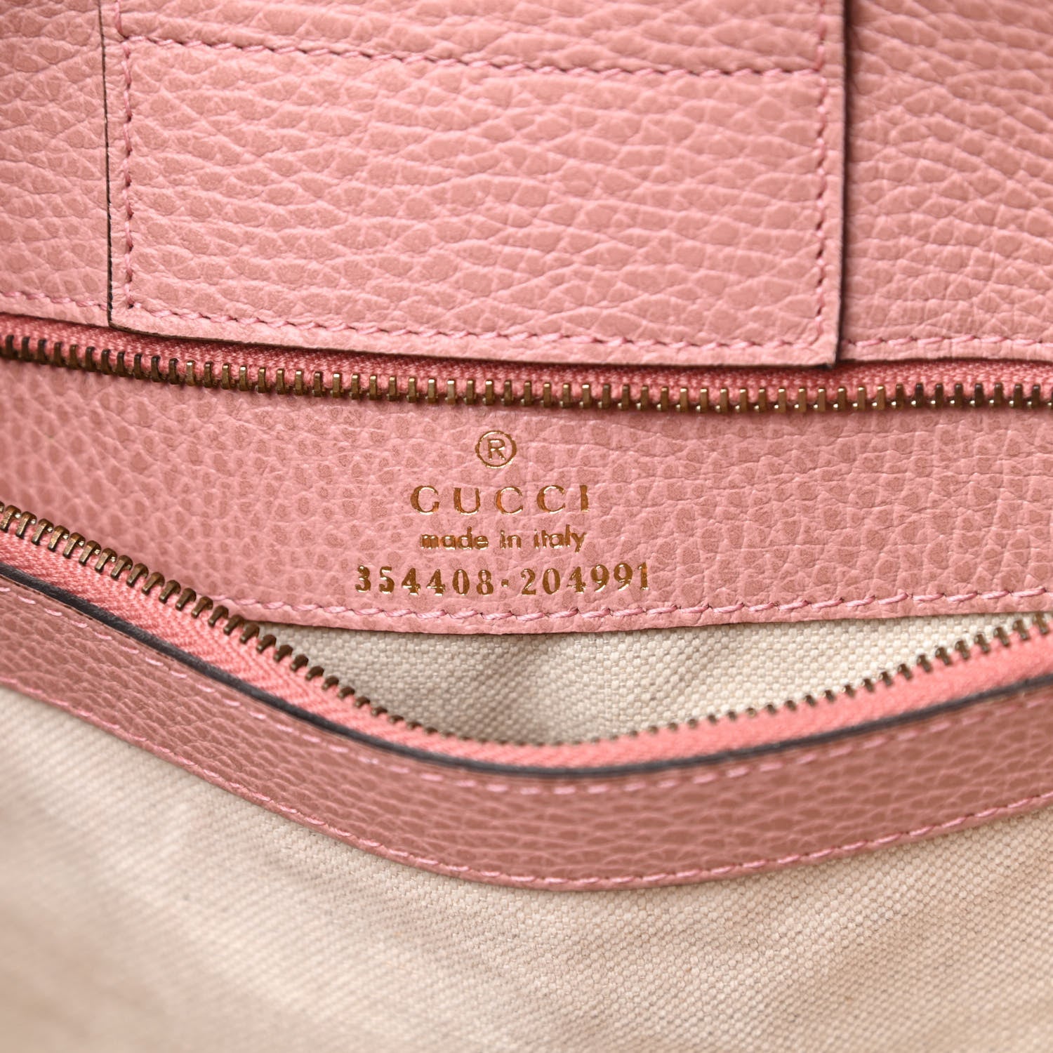 Gucci Dollar Calfskin Small Swing Tote Grey Field Soft Pink 6 of 14