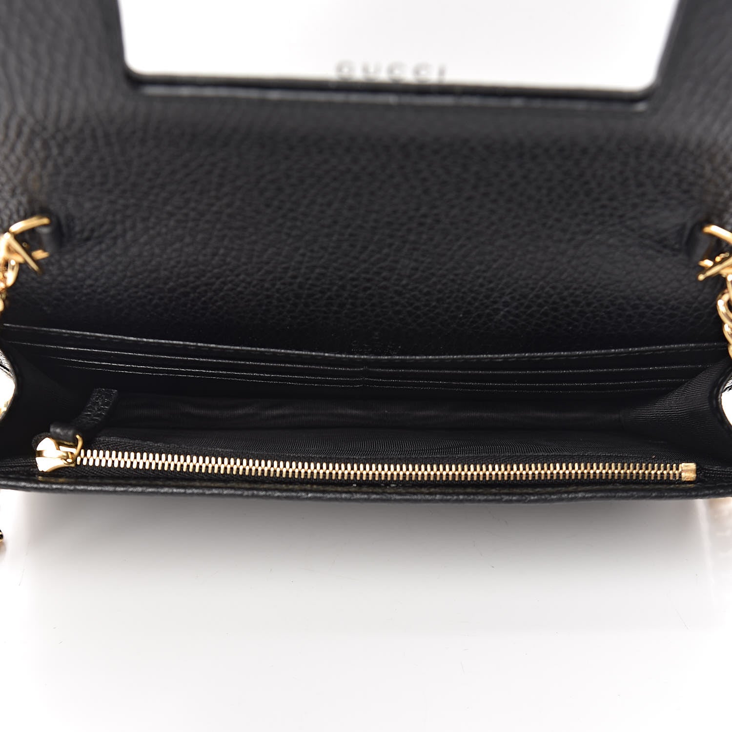 Gucci Calfskin Mini GG Marmont Chain Wallet Black 5 of 9