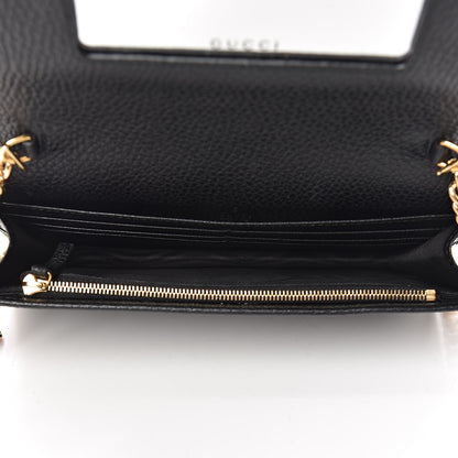 Gucci Calfskin Mini GG Marmont Chain Wallet Black 5 of 9