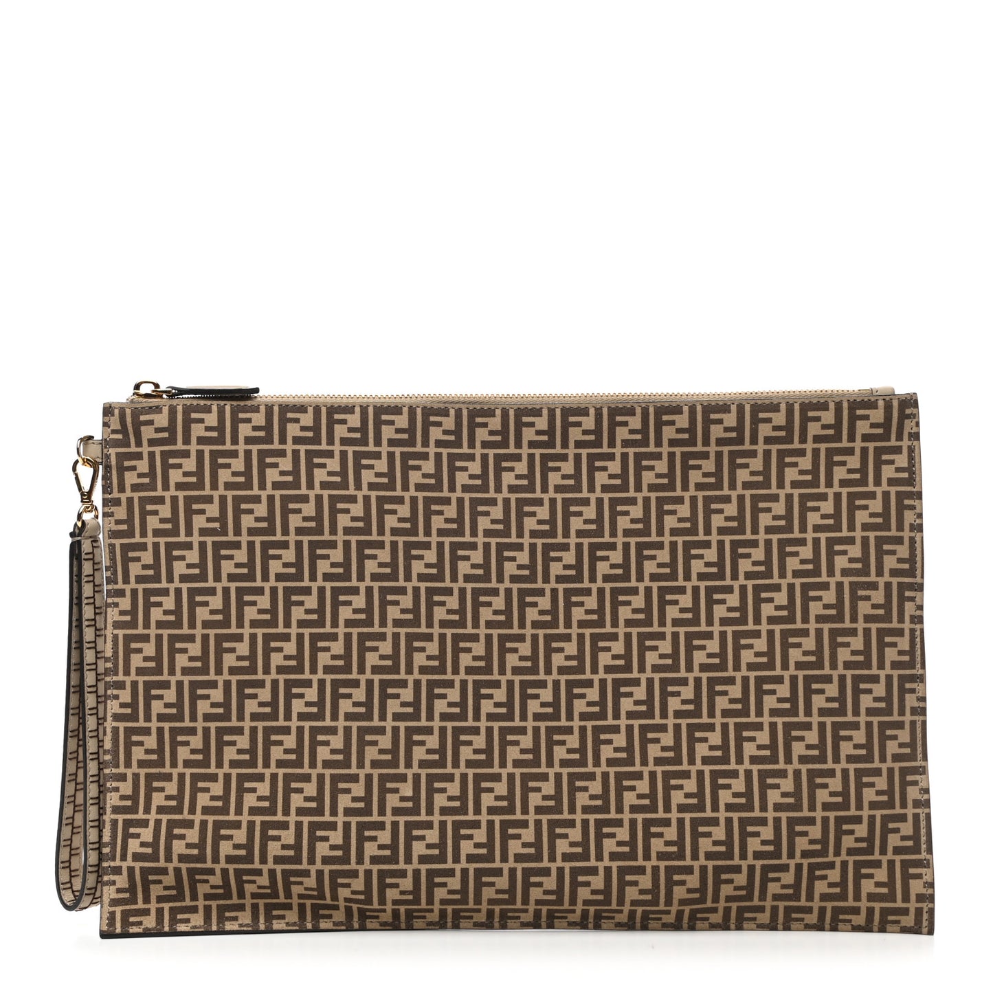 Suede Vitello Grace Micro FF Large Flat Pouch Nude Spring Maya
