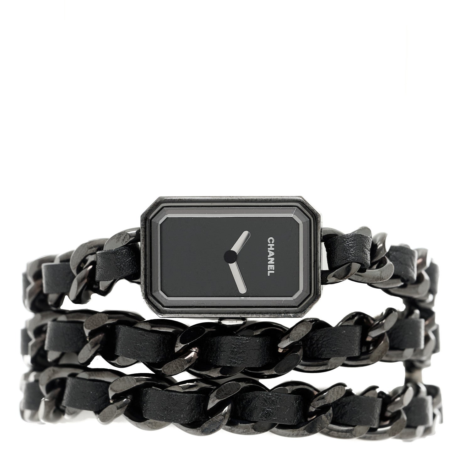 Chanel Stainless Steel Lambskin 16mm Premiere Rock Triple Row Quartz Watch Black 2 of 5