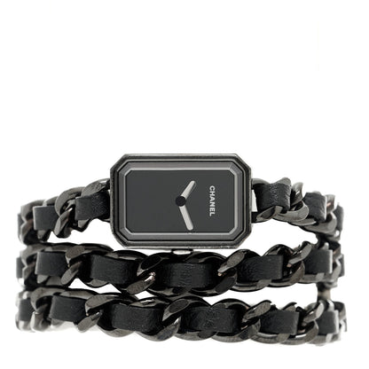 Chanel Stainless Steel Lambskin 16mm Premiere Rock Triple Row Quartz Watch Black 2 of 5