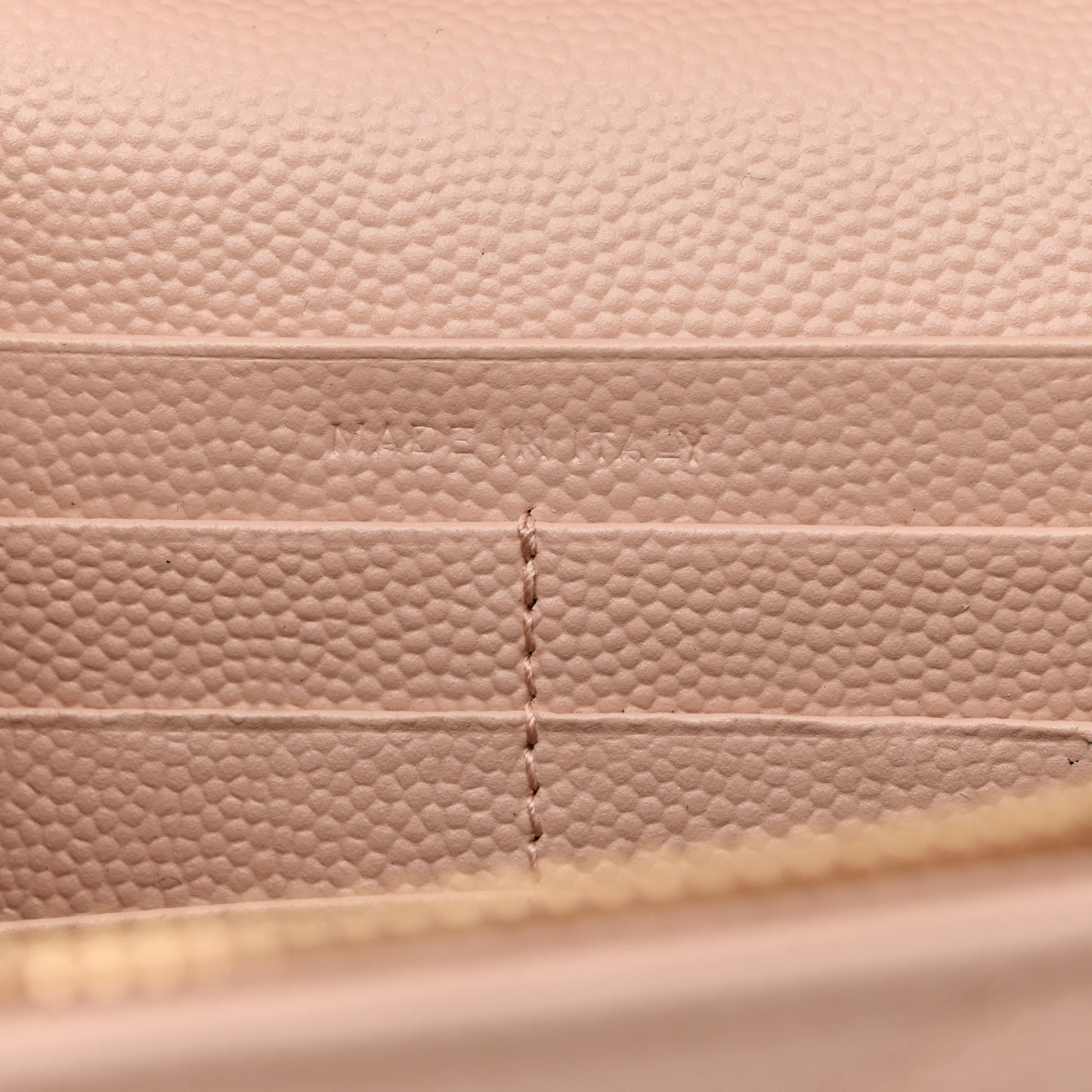 Grain De Poudre Matelasse Chevron Monogram Chain Wallet Pale Pink
