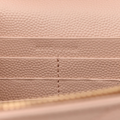Saint Laurent Grain De Poudre Matelasse Chevron Monogram Chain Wallet Pale Pink 8 of 12