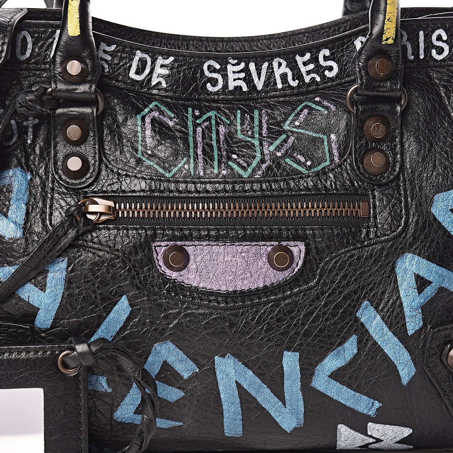 Agneau Graffiti All Over Classic Hardware S City Black Multicolor