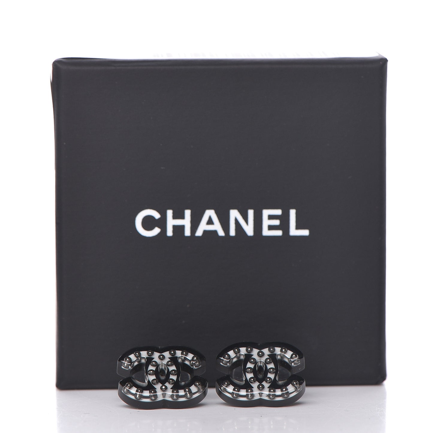 Resin CC Earrings Black White