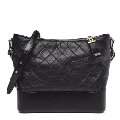 Chanel Aged Calfskin Quilted Large Gabrielle Hobo Black 1 of 10