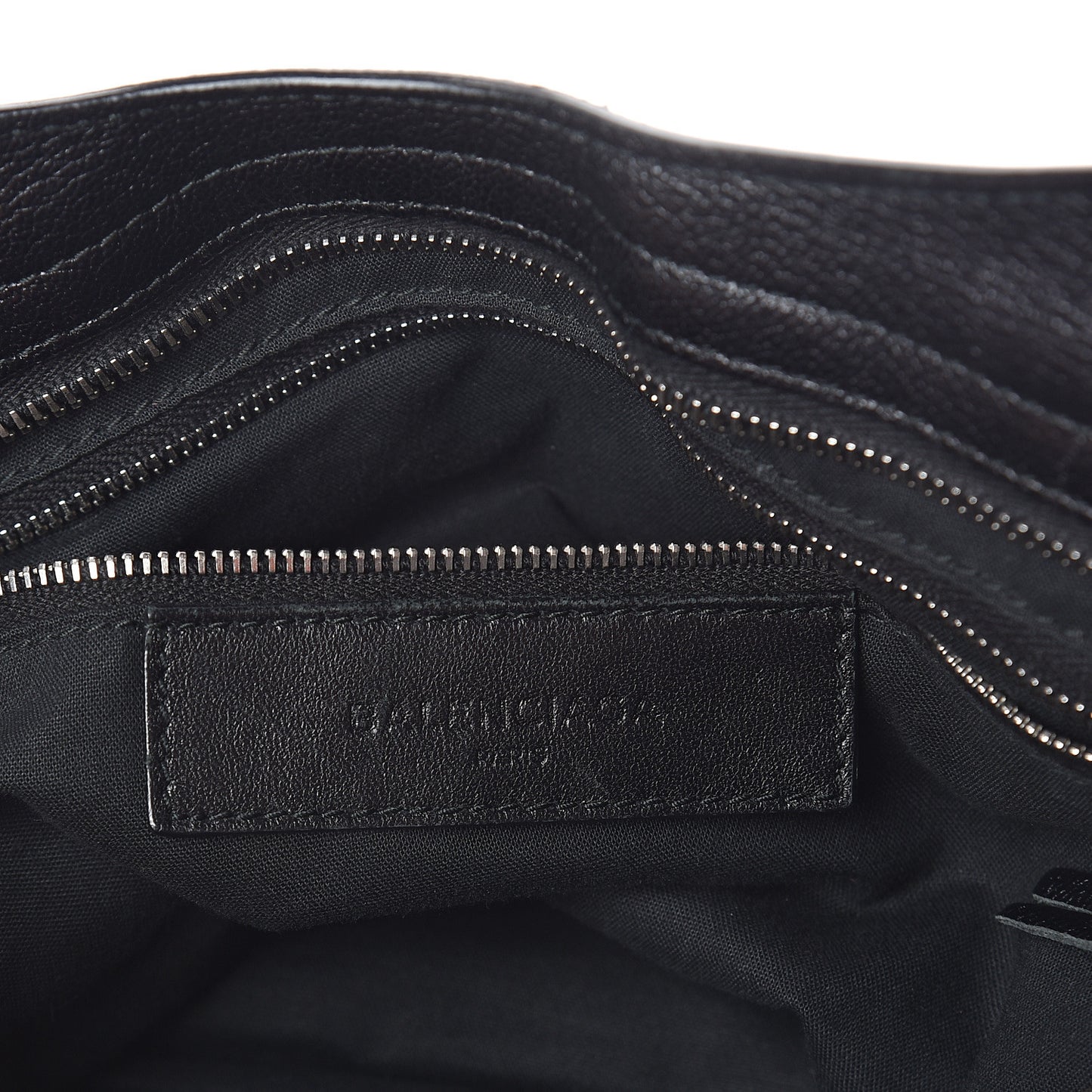 Chevre Silver Metallic Edge Hardware City Black