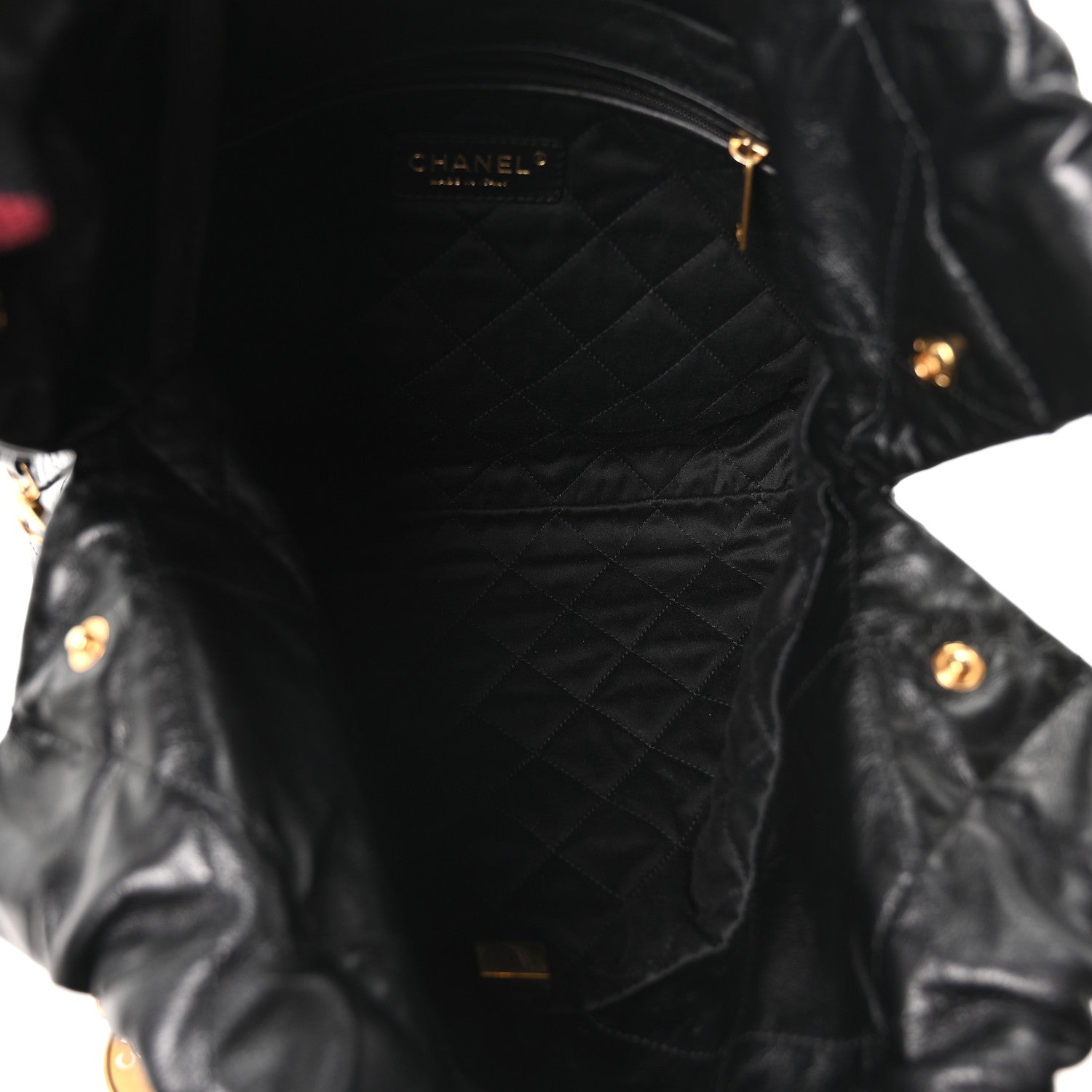 Chanel Shiny Calfskin Quilted Small Chanel 22 Black 6 of 11