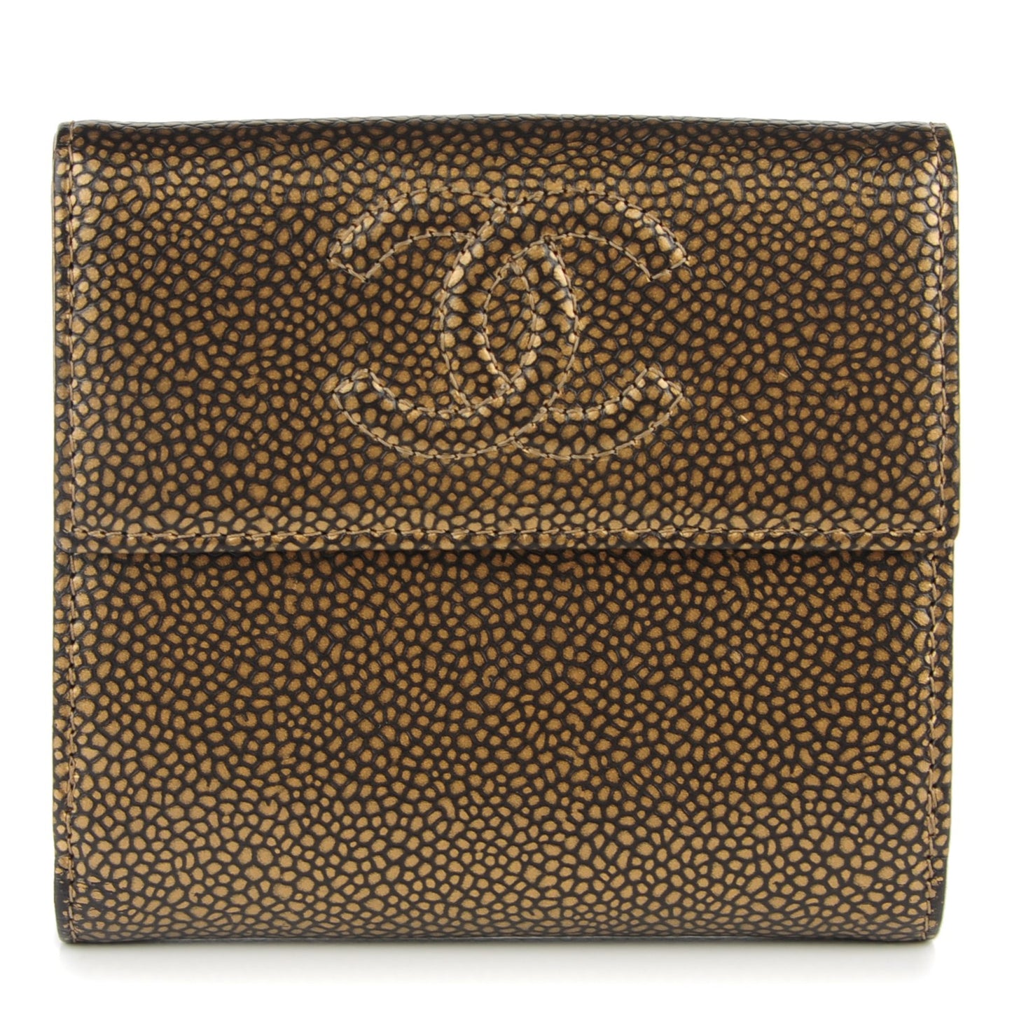 Caviar Timeless CC Compact French Wallet Bronze