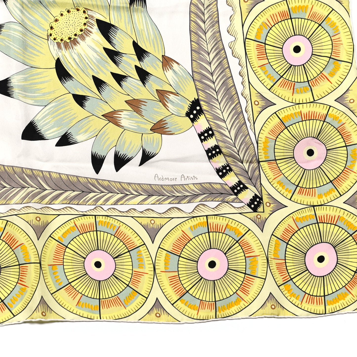 Silk The Savana Dance Wash 140 Scarf White Jaune Soufre