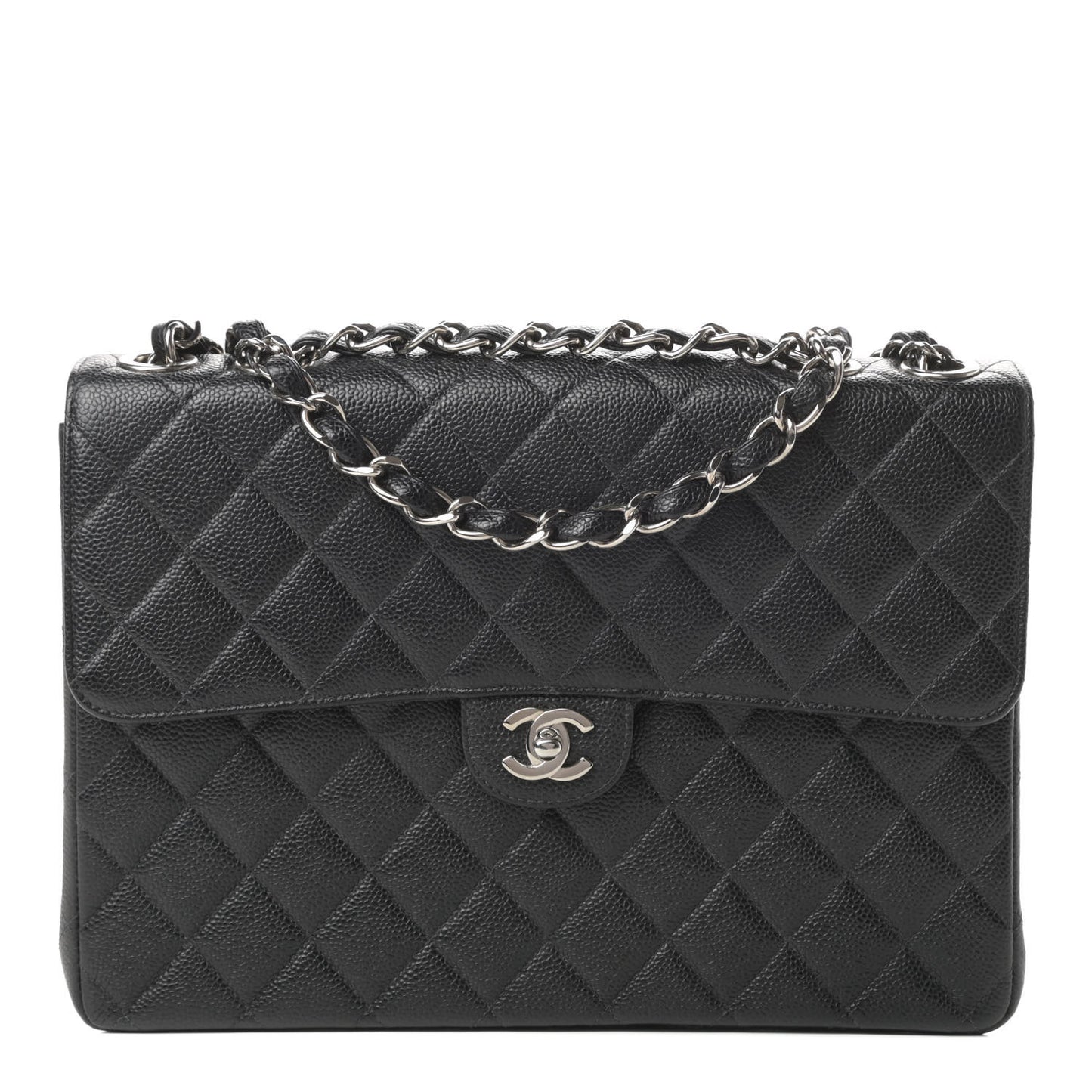 Caviar Quilted Jumbo Single Flap Black