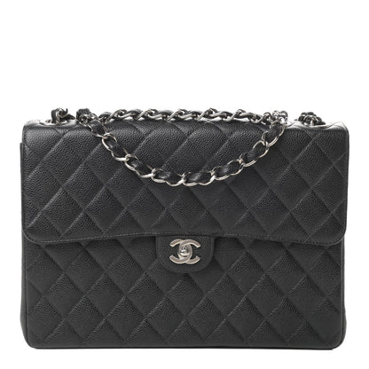 Chanel Caviar Quilted Jumbo Single Flap Black 1 of 14