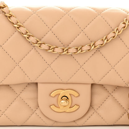 Chanel Lambskin Quilted Mini Rectangular Pearl Crush Flap Beige 7 of 10