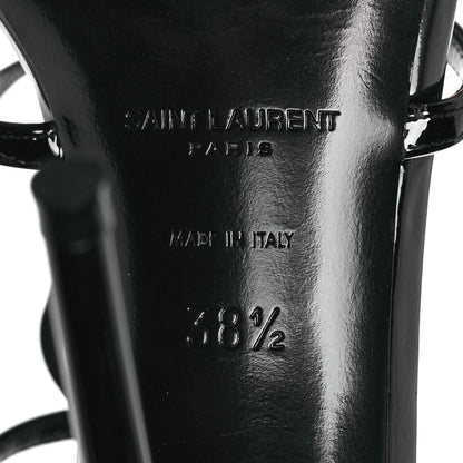 Saint Laurent Patent Cassandra 100 Ankle Strap Sandals 38.5 Black 6 of 8