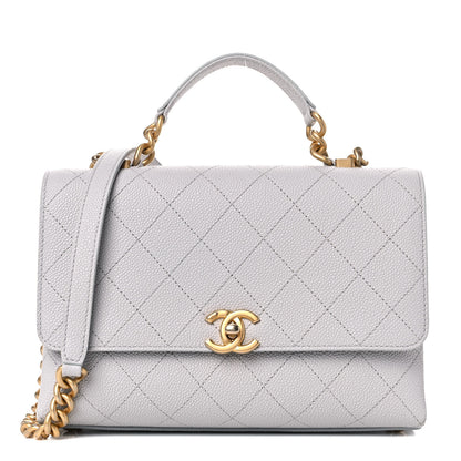 Chanel Grained Calfskin Small Stitched Flap Grey 1 of 12