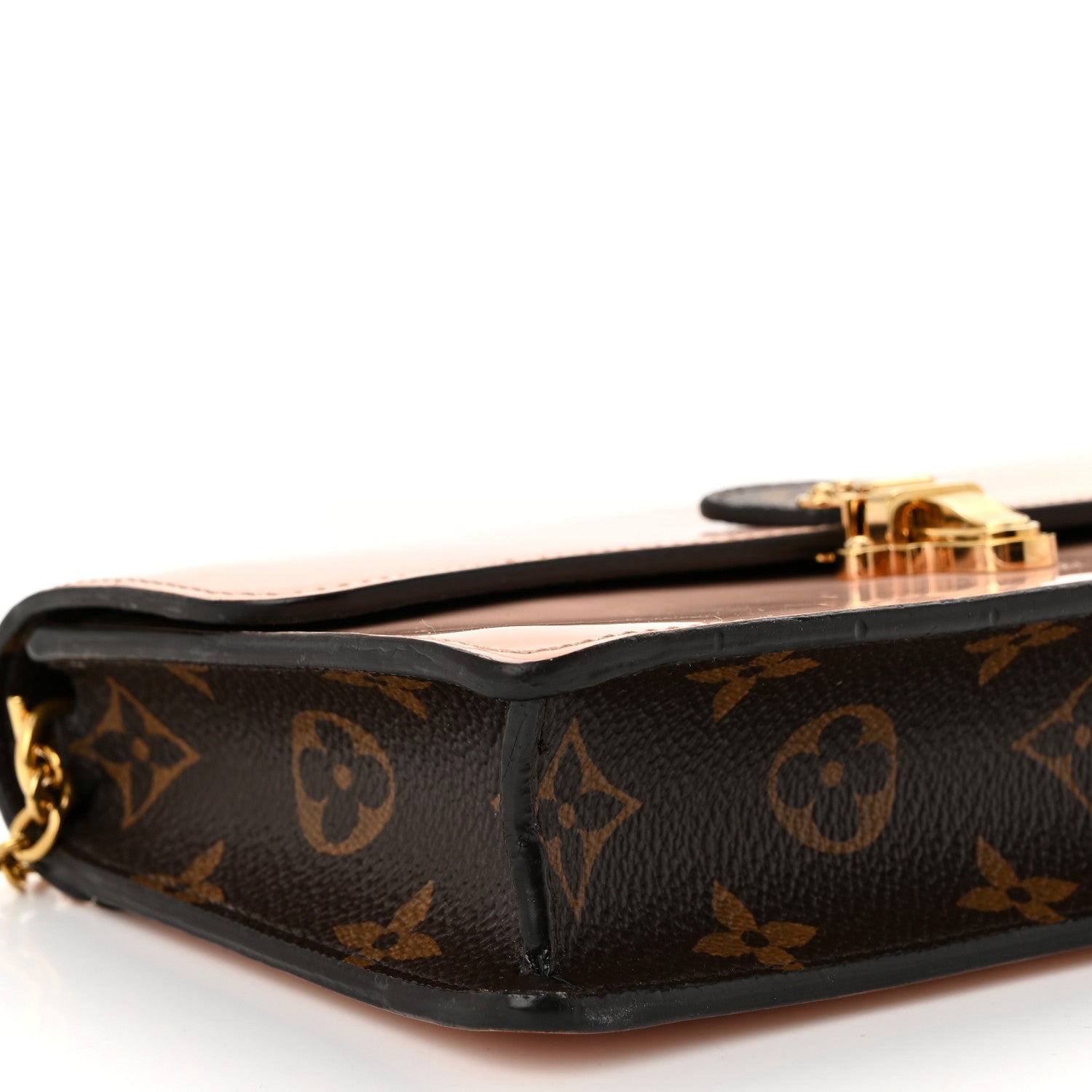 Louis Vuitton Patent Calfskin Monogram Cherrywood Chain Wallet Rose Ballerine 8 of 11