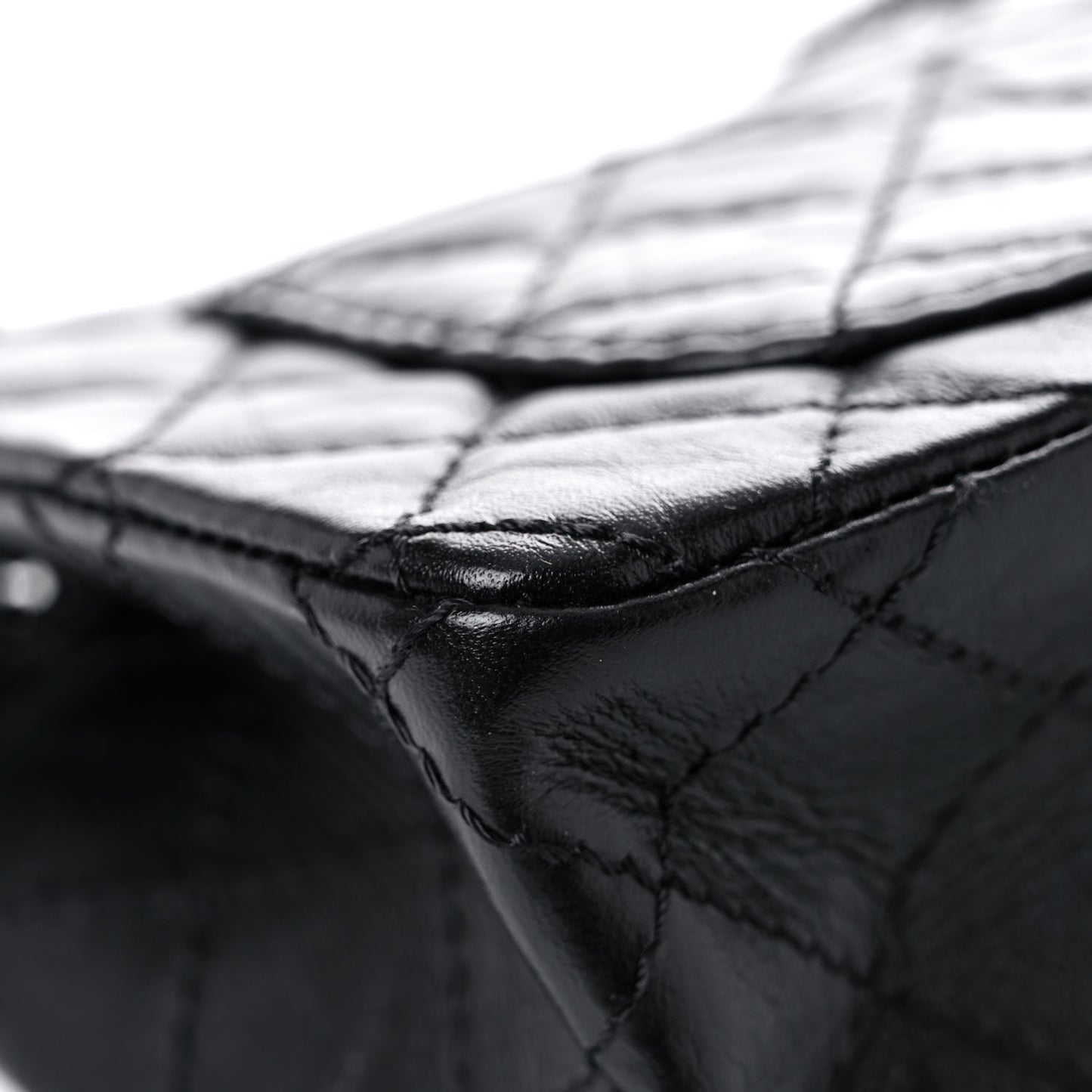 Aged Calfskin Quilted 2.55 Reissue Mini Flap So Black