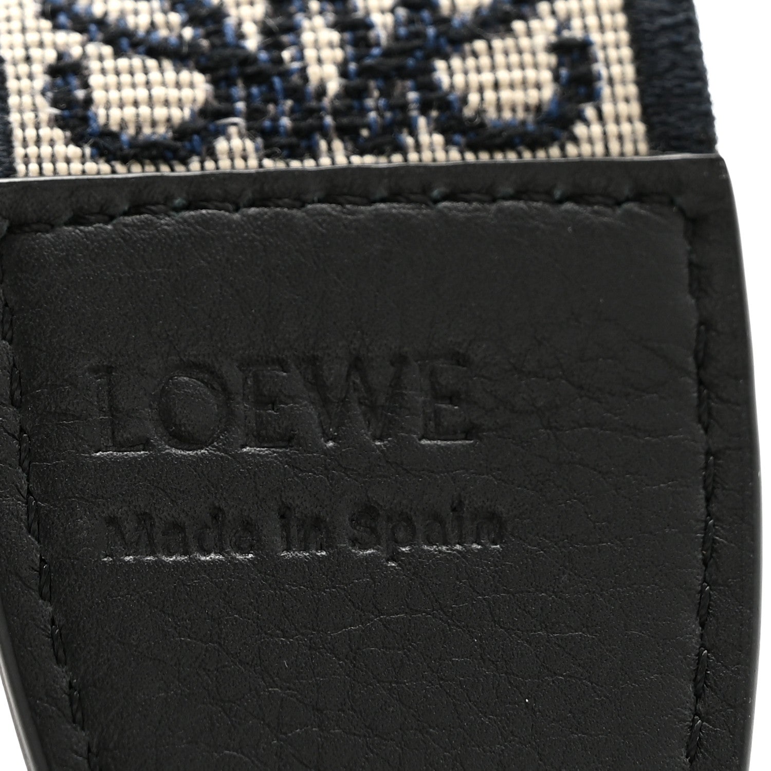 Loewe Calfskin Jacquard Anagram Loop Strap Navy Black 4 of 6