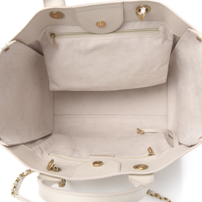 Chanel Caviar Medium Studded Deauville Tote Beige 4 of 12