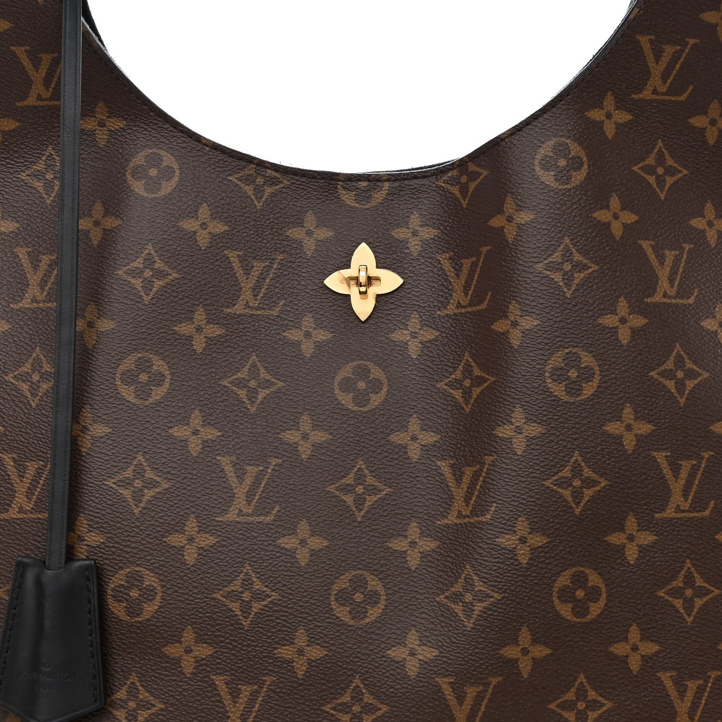 Monogram Flower Hobo Black