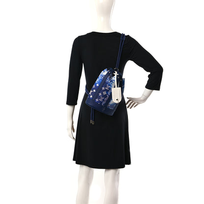 Louis Vuitton Cowhide Monogram Bandana Randonnee PM Blue 2 of 8