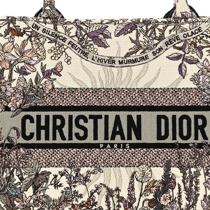 Christian Dior Canvas Embroidered Medium 4 Saisons Hiver Soleil Book Tote Multicolor 8 of 13