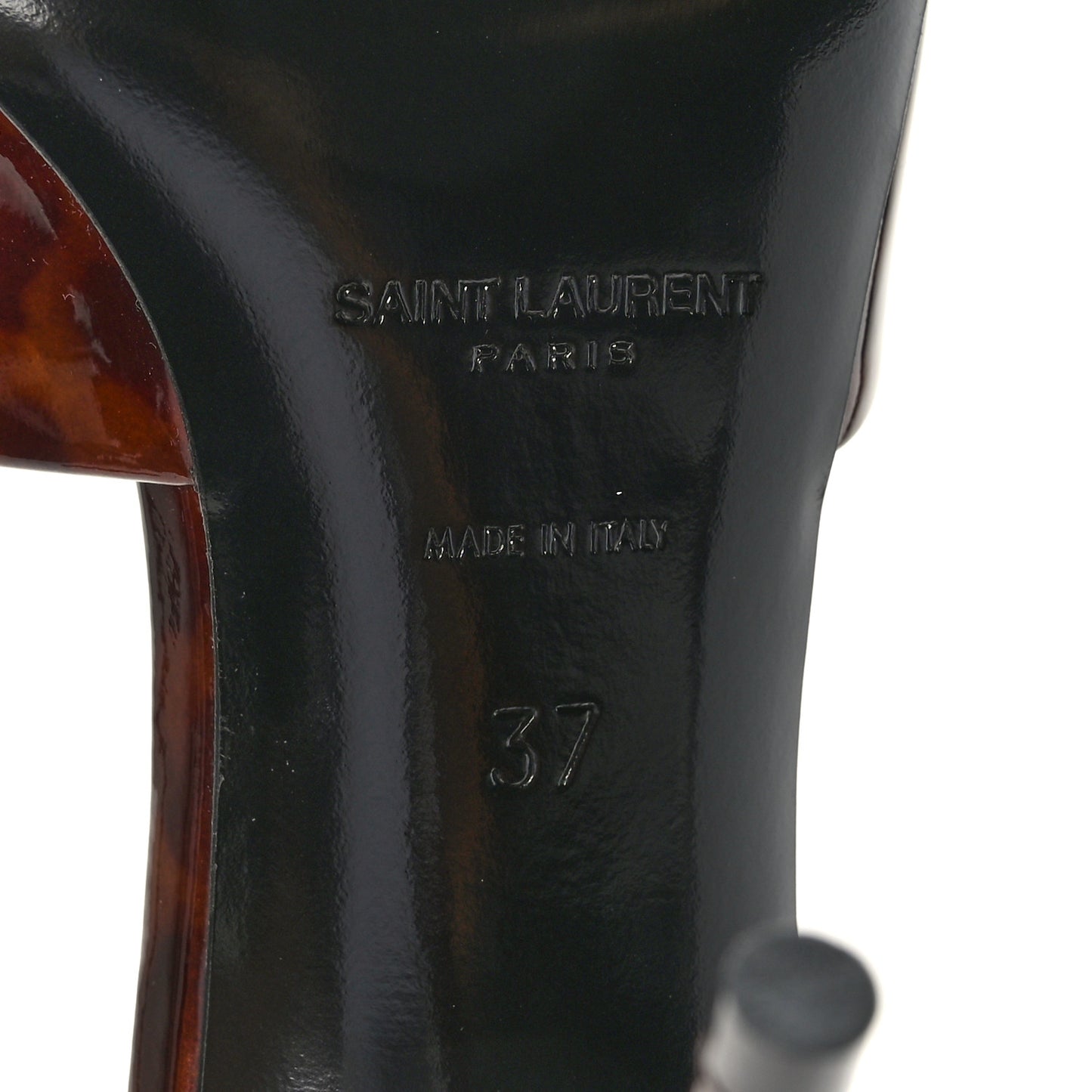 Patent Tartaruga Sexy 95mm Mules 37 Tortoise Brown