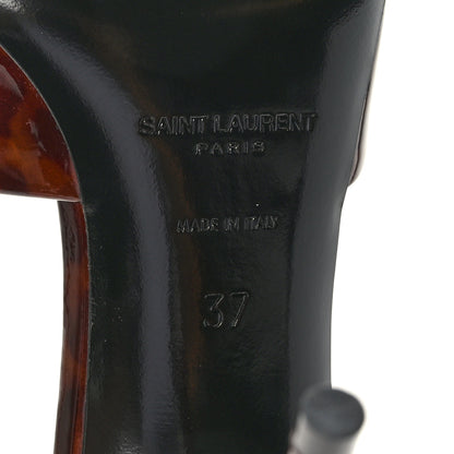 Saint Laurent Patent Tartaruga Sexy 95mm Mules 37 Tortoise Brown 7 of 9