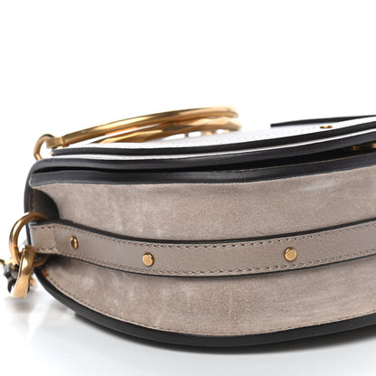 Chloe Calfskin Suede Small Nile Bracelet Bag Motty Grey 8 of 9