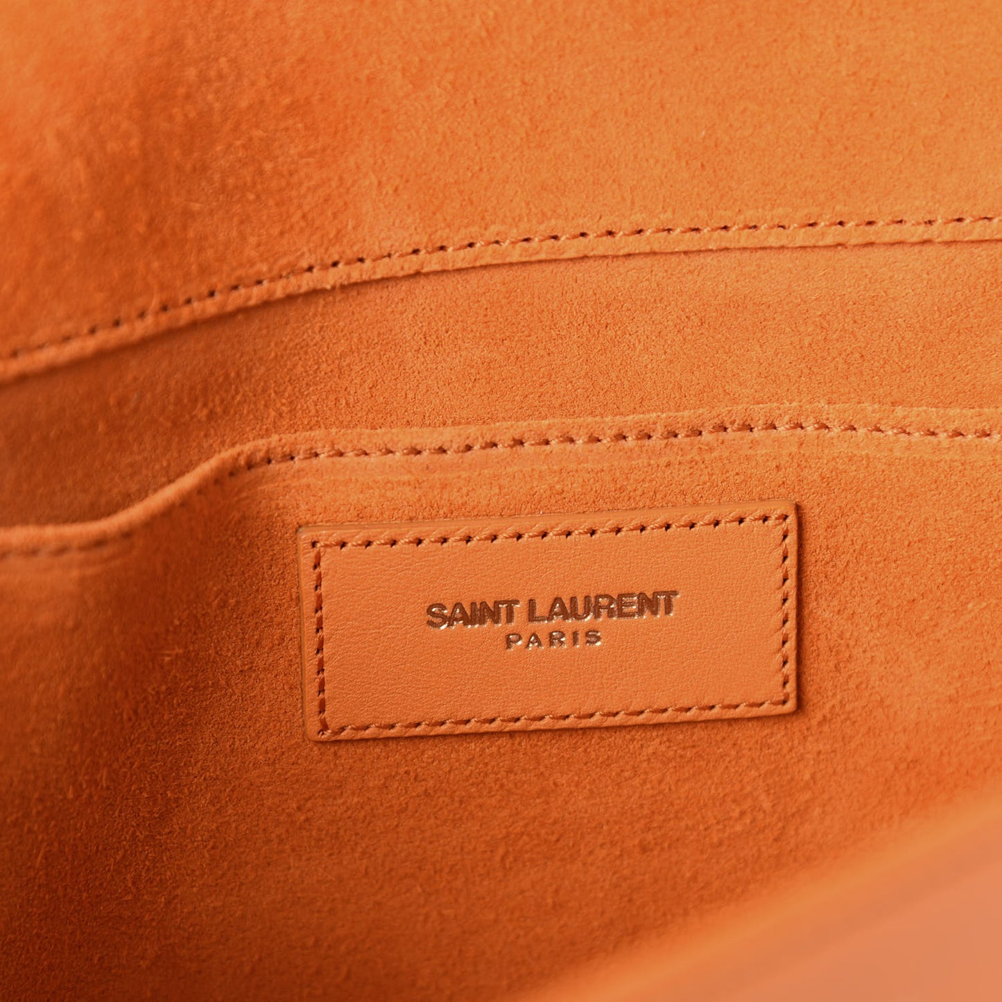 Calfskin Classic Y Ligne Clutch Orange