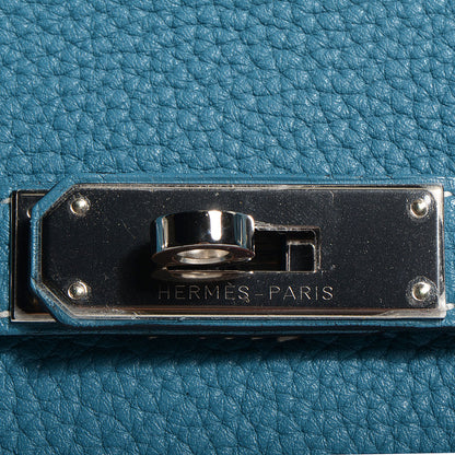 Hermes Taurillon Clemence Jypsiere 28 Blue Jean 9 of 20