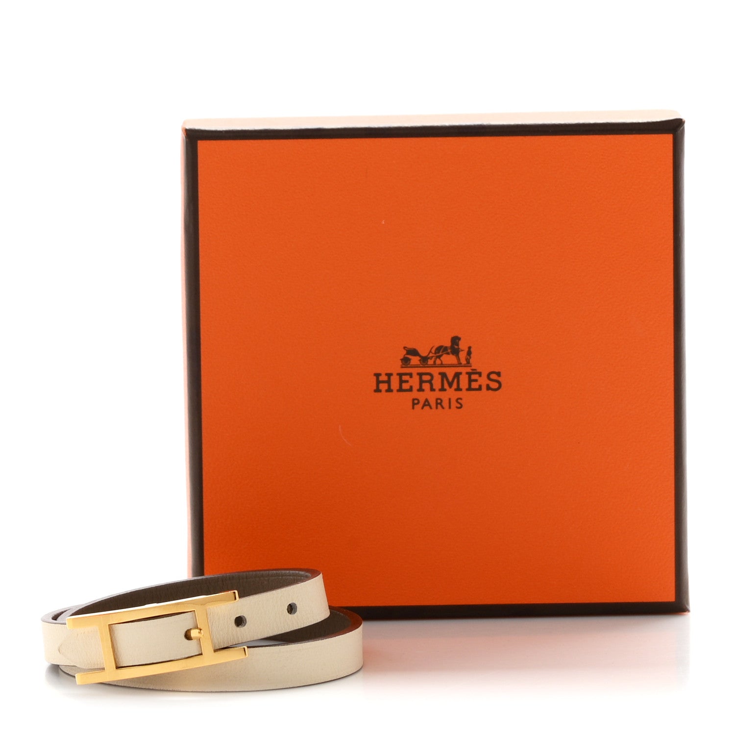 Hermes Swift Behapi Double Tour Reversible Bracelet T3 Etoupe Nata 6 of 6