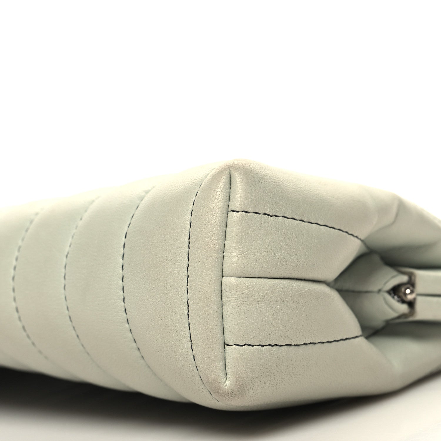 Chanel Lambskin Vertical Quilted Mademoiselle Clutch Light Green 10 of 12