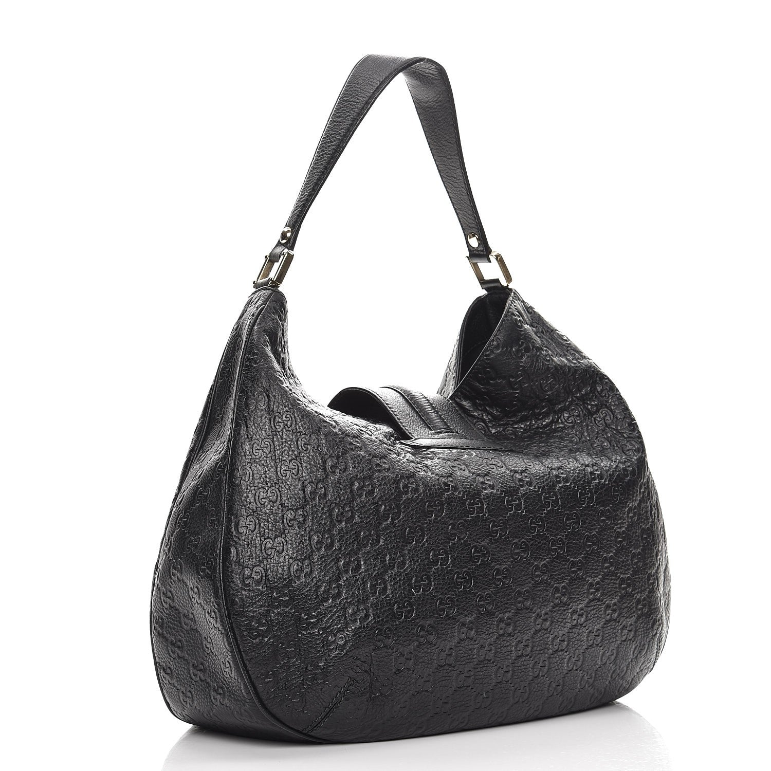 Gucci Guccissima Large New Ladies Web Hobo Black 3 of 8