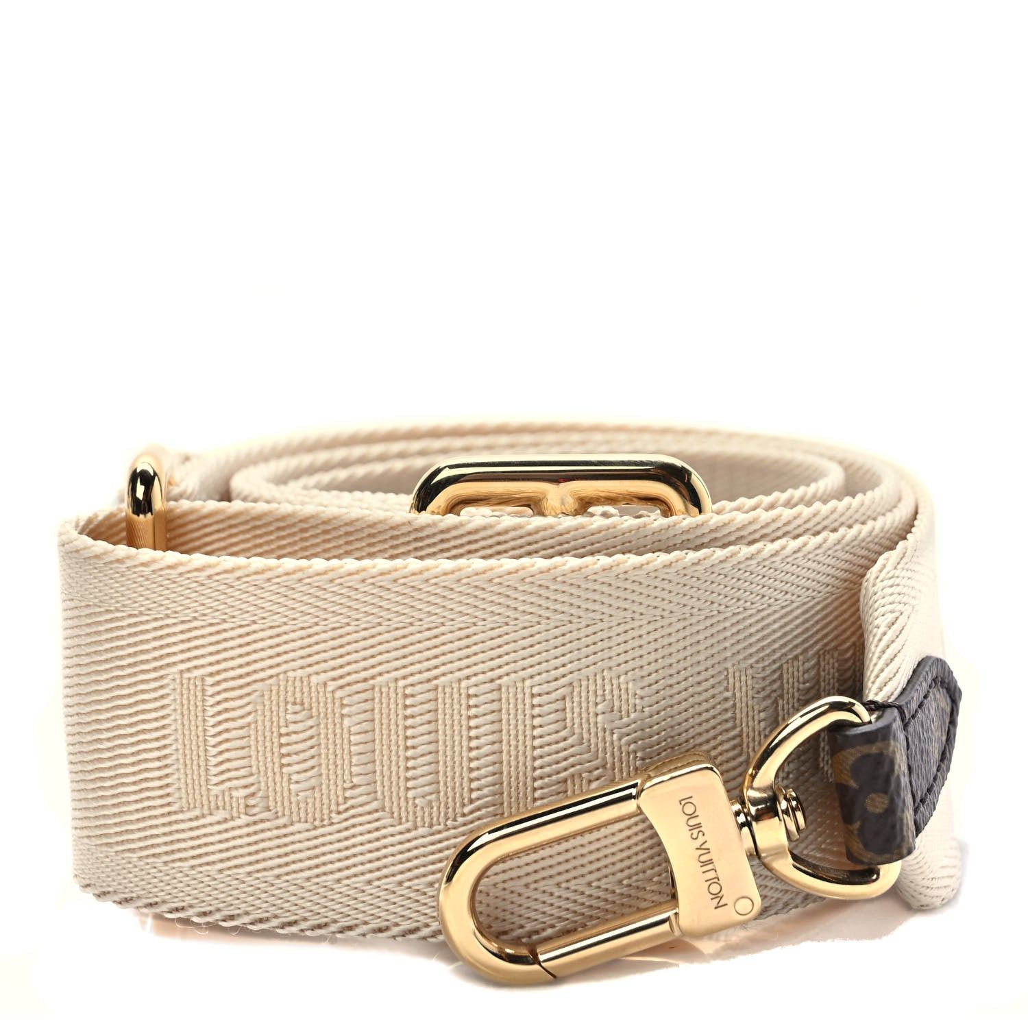 Louis Vuitton Jacquard Monogram Adjustable Shoulder Strap New Creme 1 of 3