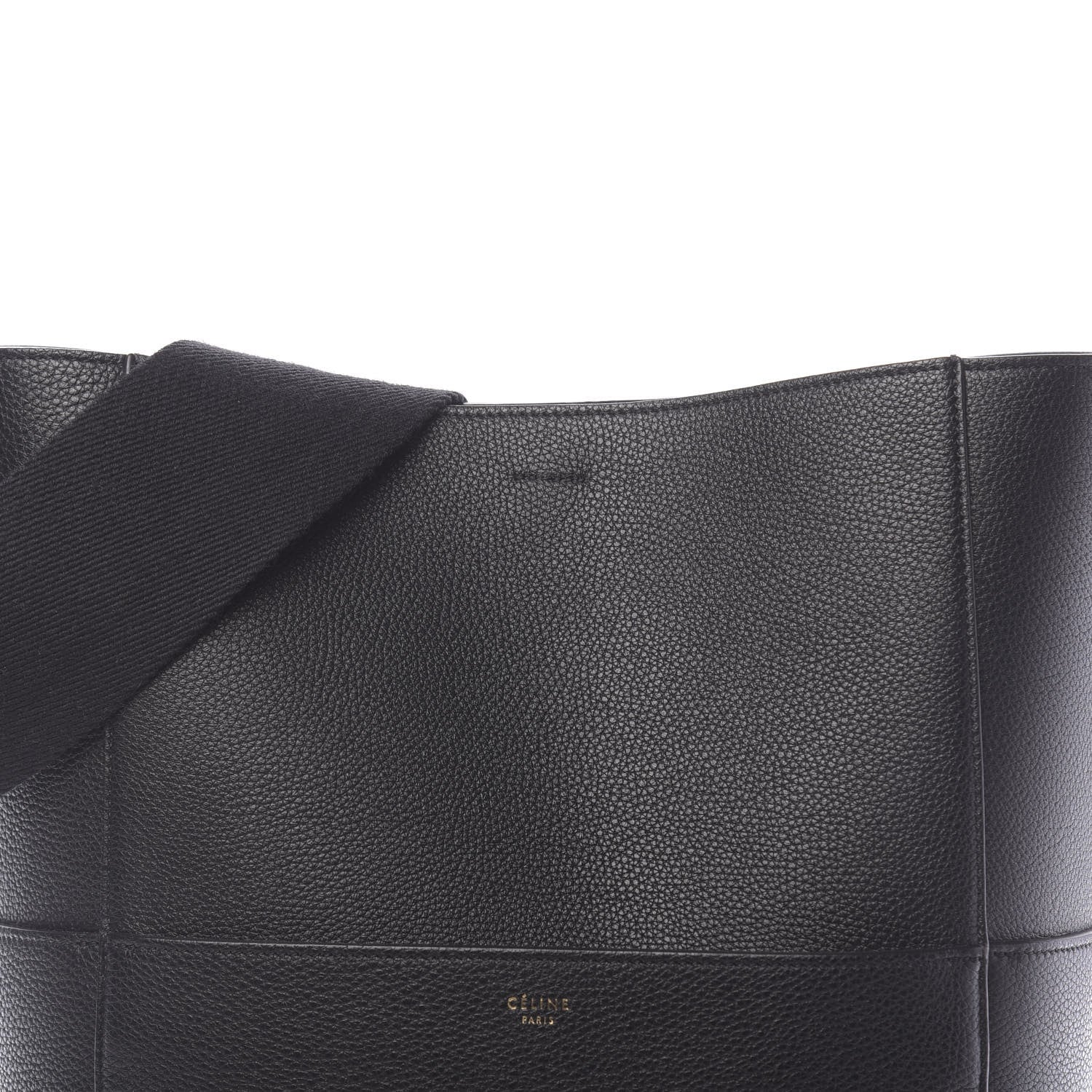Celine Soft Grained Calfskin Sangle Bucket Bag Black 10 of 10