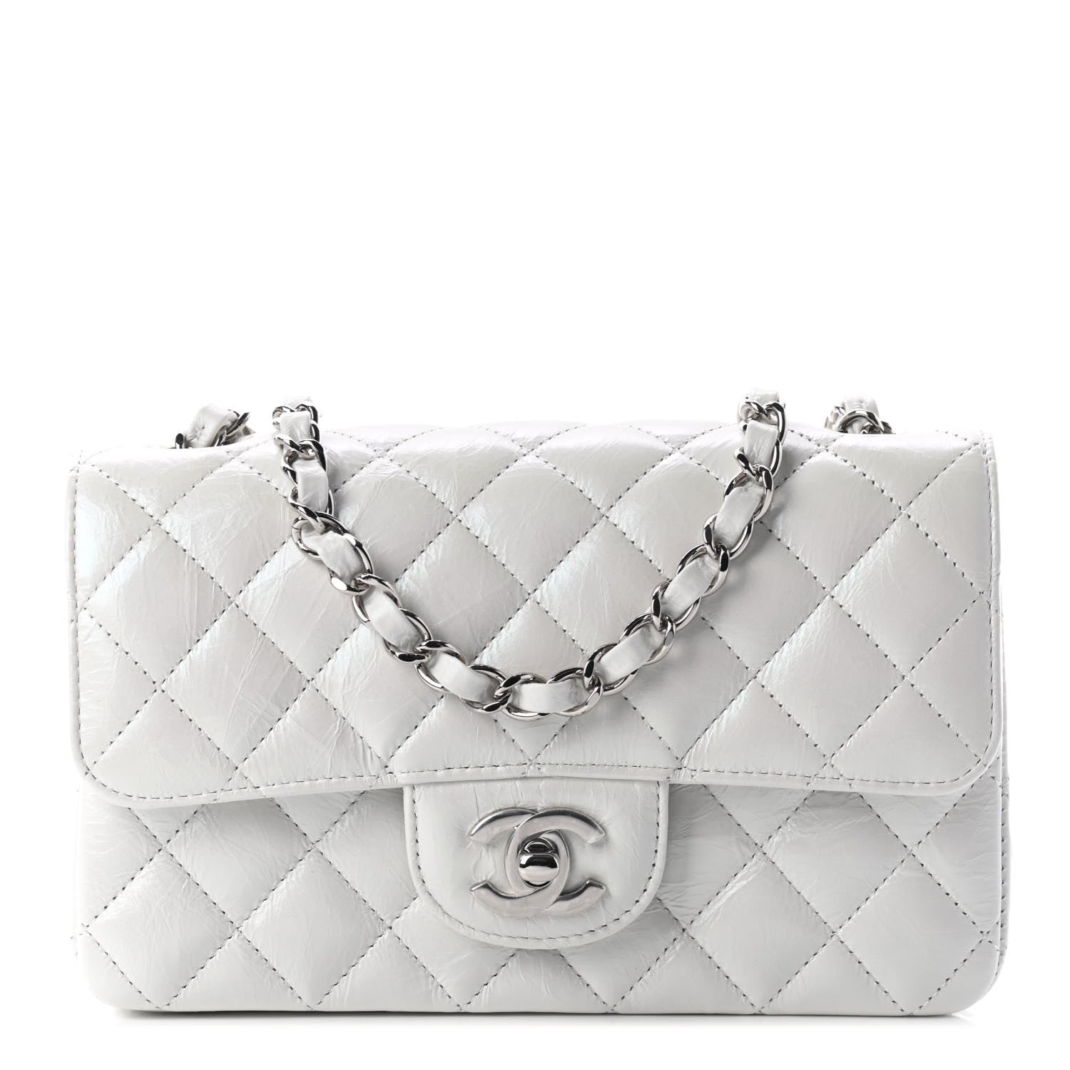 Chanel Calfskin Quilted Mini Rectangular Flap White 1 of 8