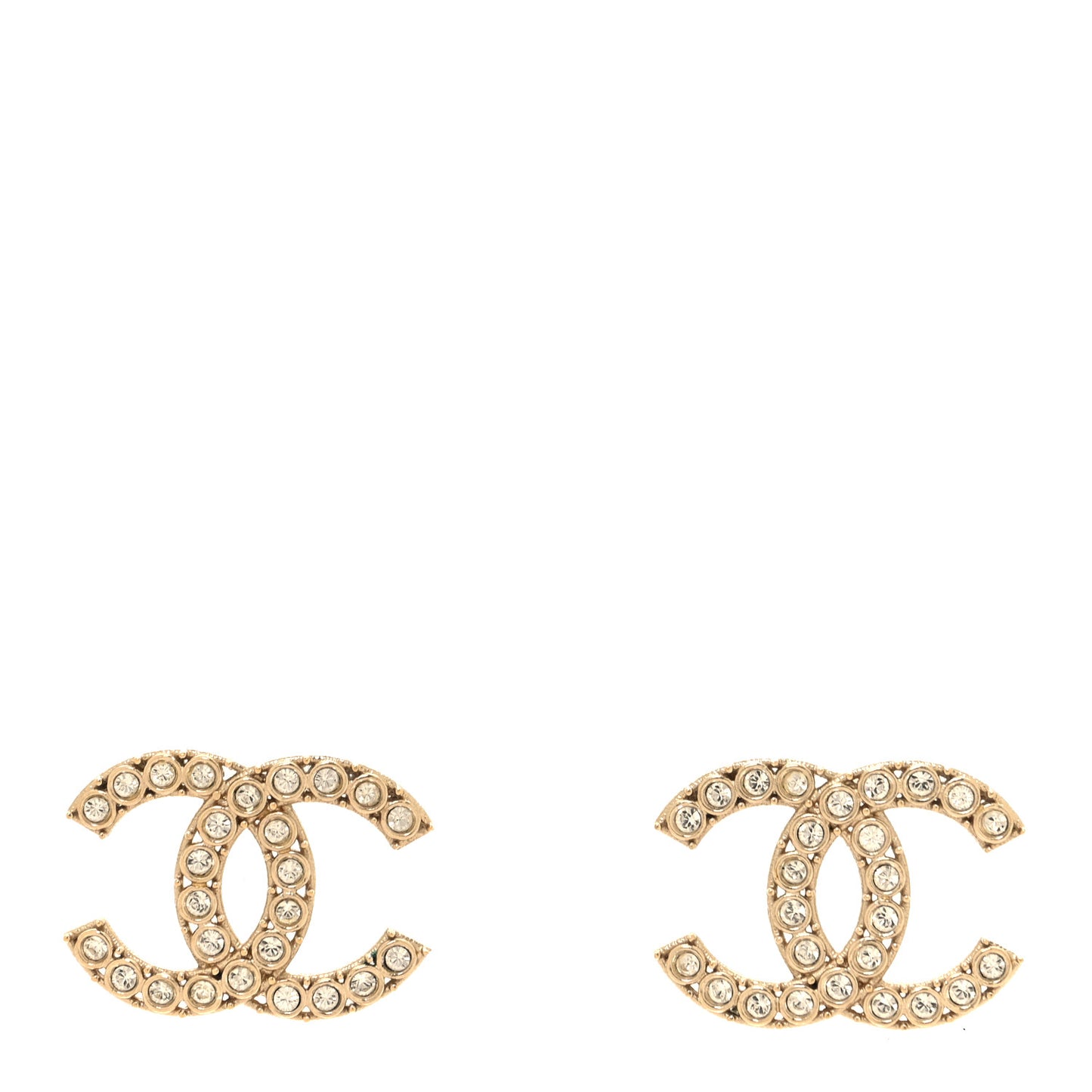 Crystal CC Earrings  Gold