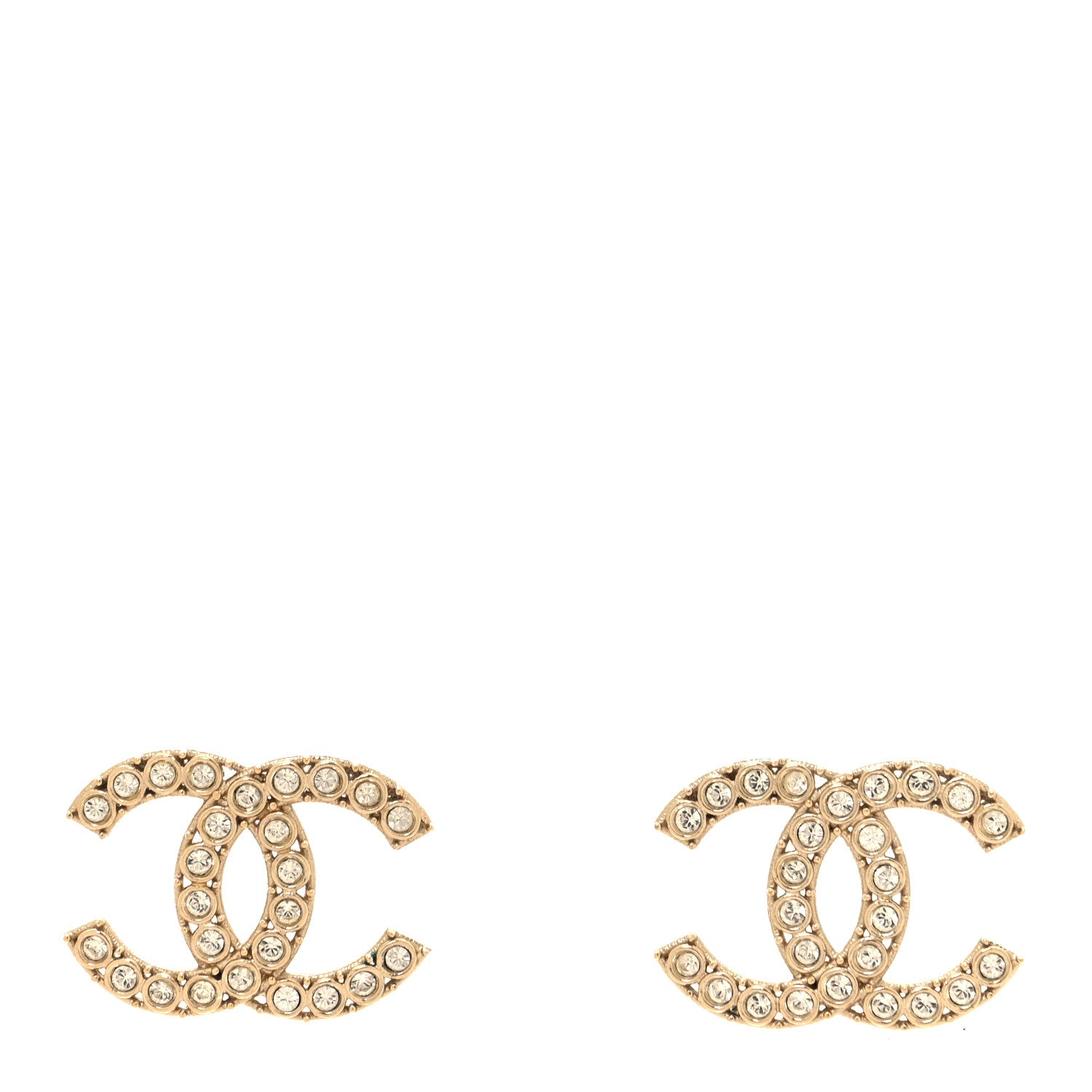 Chanel Crystal CC Earrings  Gold 1 of 4