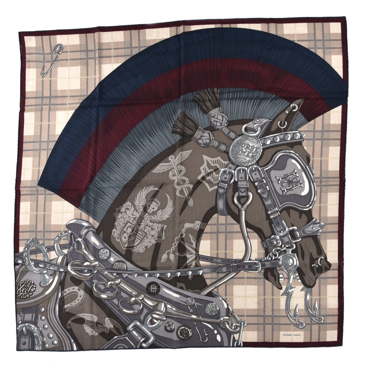 Cashmere Silk Cheval Punk Scarf 100 Naturel Kaki Clair