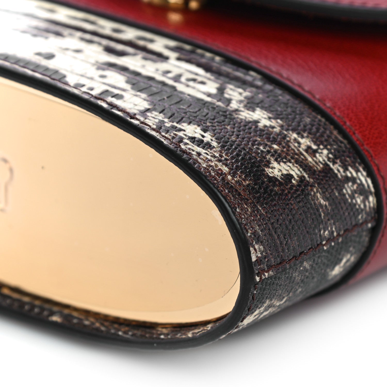 Chloe Calfskin Lizard Embossed Small Aby Lock Sepia Brown 10 of 14