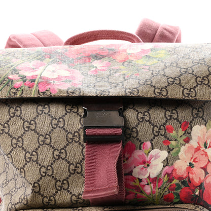 Gucci GG Supreme Monogram Blooms Medium Single Buckle Backpack Beige Multicolor Dry Rose 8 of 10
