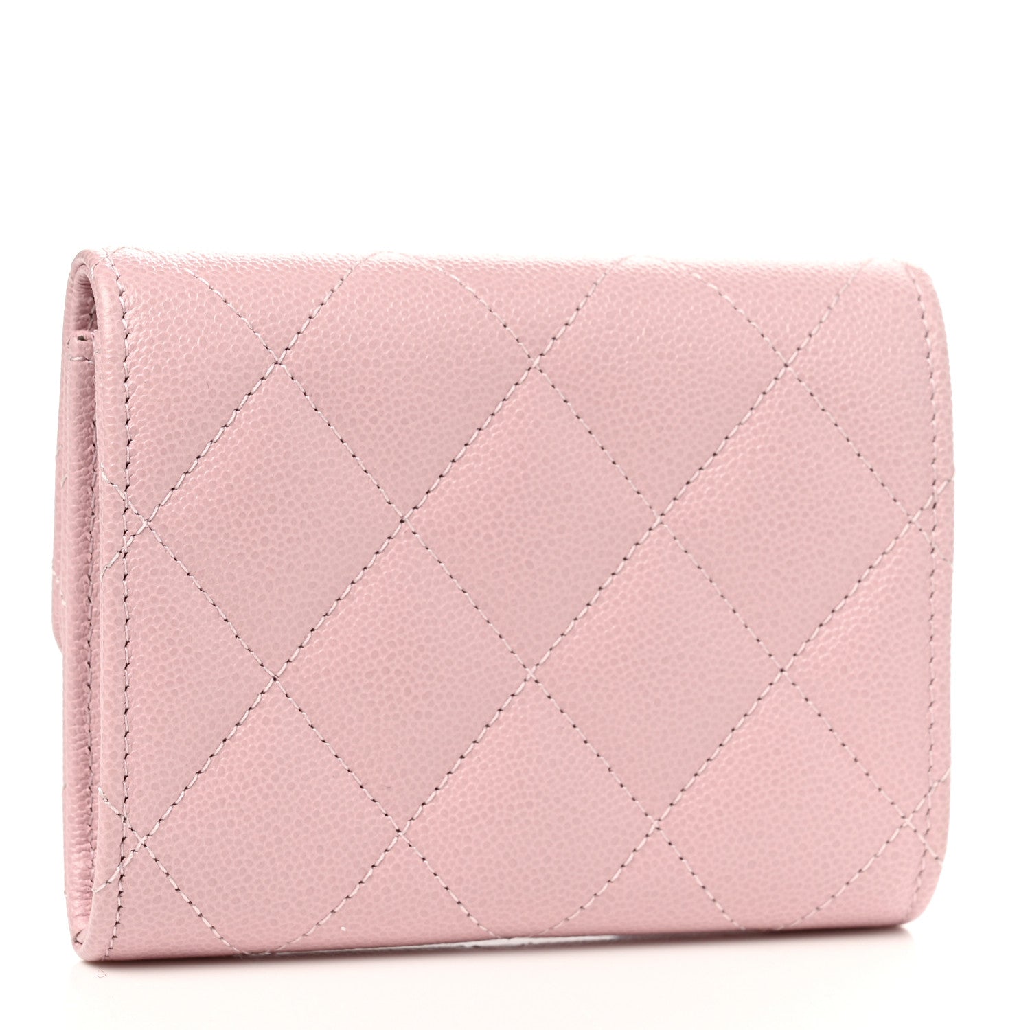 Chanel Caviar Quilted Studded CC Flap Card Holder Light Pink 3 of 9