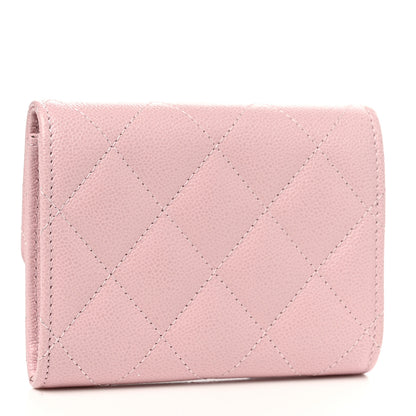 Chanel Caviar Quilted Studded CC Flap Card Holder Light Pink 3 of 9