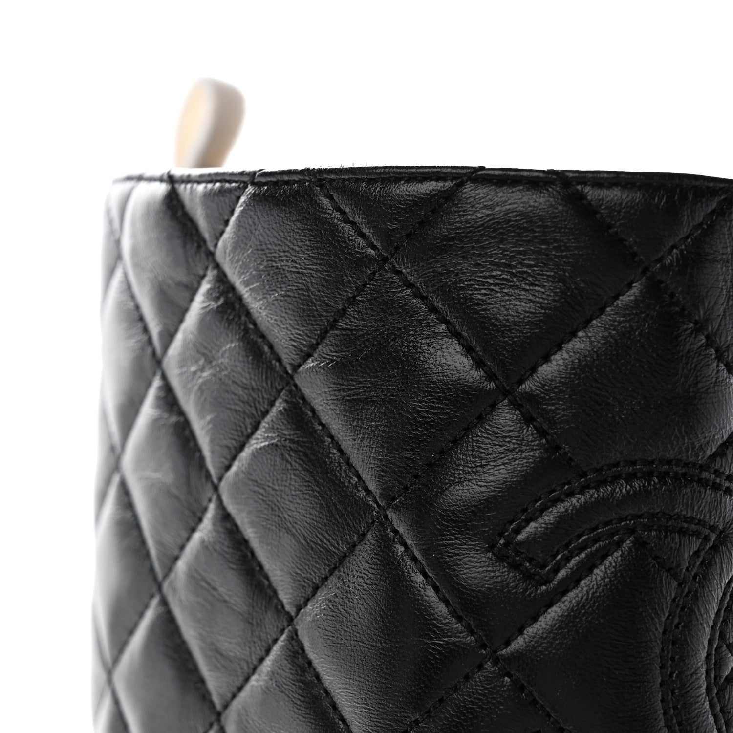 Chanel Velvet Lambskin Patent Cap Toe Quilted High Boots 38 White Black 9 of 10